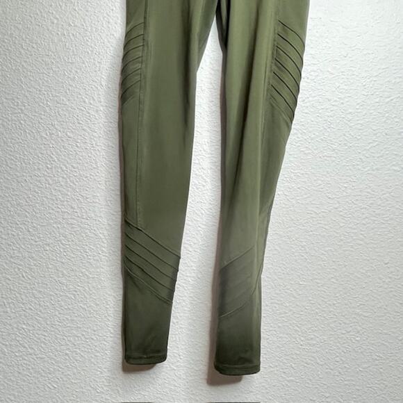 All in Motion High Waisted Moto Leggings Army Green X-Small - Picture 4 of 10